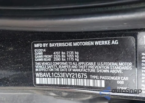 2014 BMW X1 xDrive28I from USA, damaged, VIN WBAVL1C53EVY21675